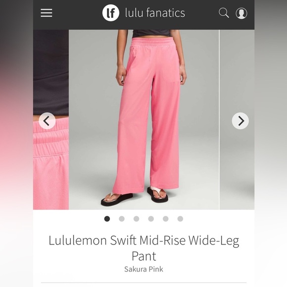 Lululemon Swift Mid Rise Wide Leg Size 4 in Sakura Pink - Picture 1 of 5